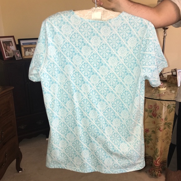 TALBOTS Blue patterned t-shirt - Picture 4 of 4